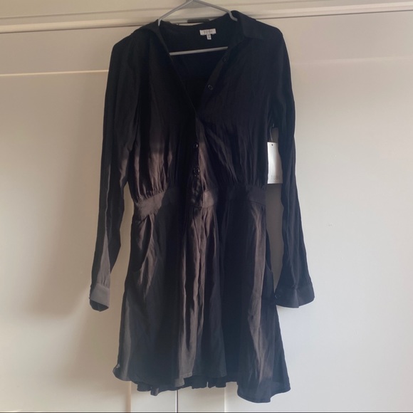 Black Button Up Shirt Dress - Picture 2 of 2
